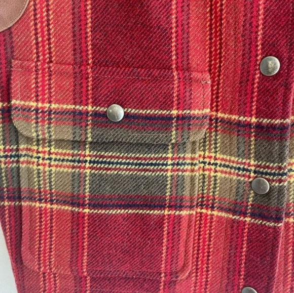 LIMITED America Wool Plaid and Leather Vest - Picture 10 of 11